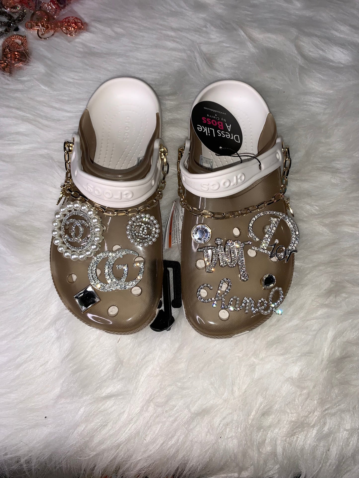 Clear White crocs