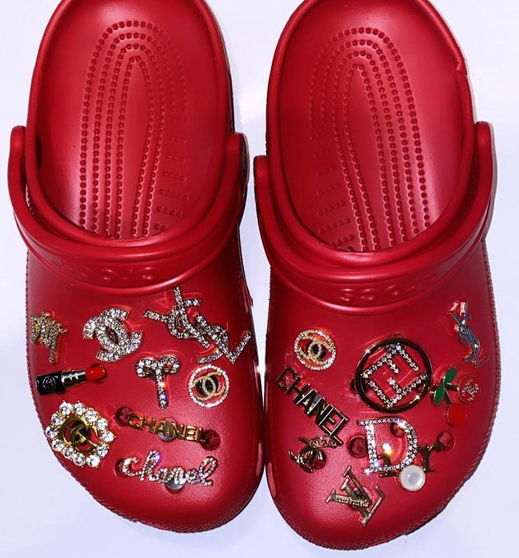 Custom Luxury Red Crocs – Boss Blinks LLC